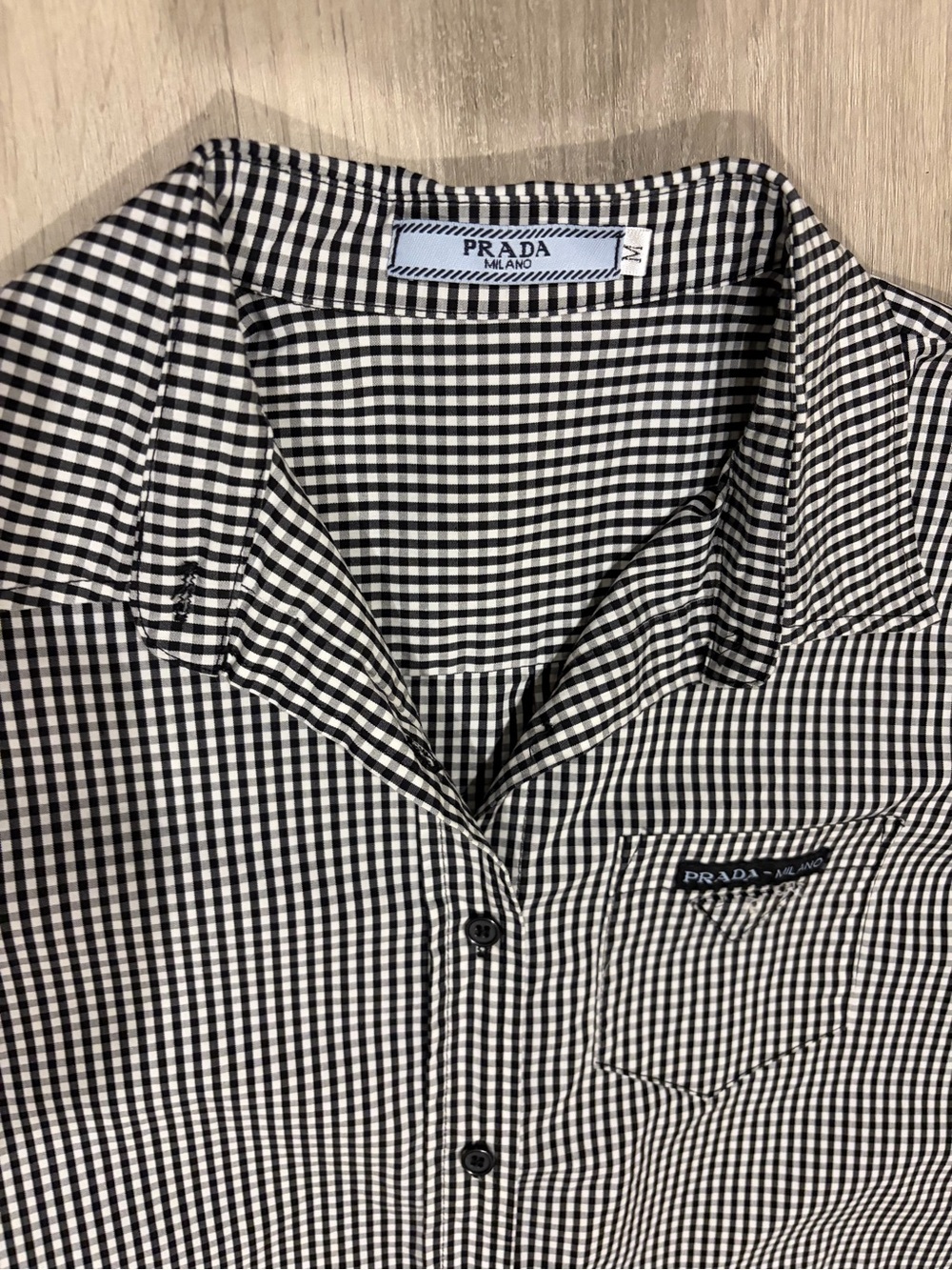 Prada Black & White Gingham women’s Shirt